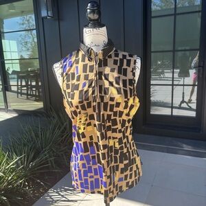 Jamie Sadock Artsy Geometric Sleeveless Top – Size M